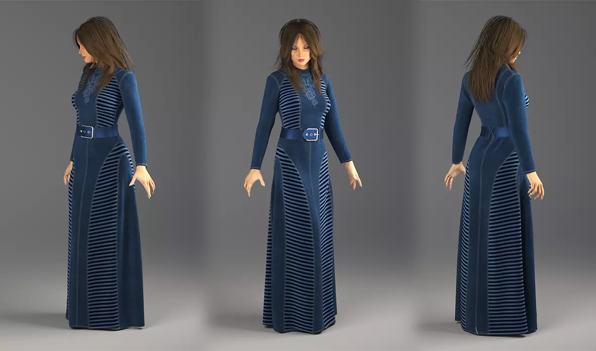 Jeans Dress Marvelous Designer and 3ds max and Vray 3D model