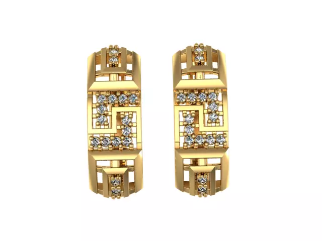 Earrings Diamond geometry set 3D print model