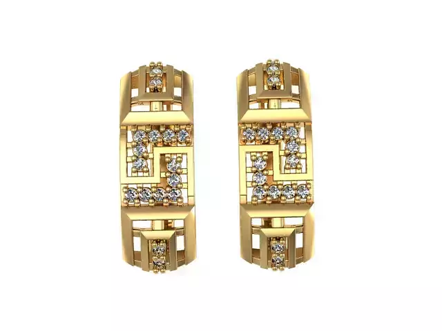 Earrings Diamond geometry set
