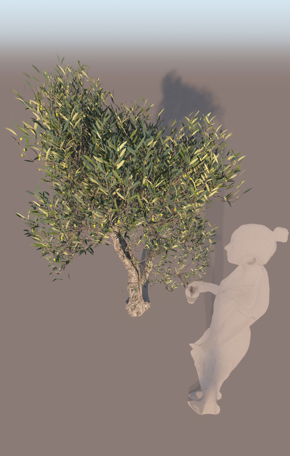 Olea europaea olive tree decorative A 3D model_2
