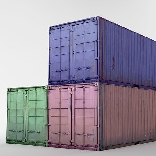 Container 02 Low-poly 3D model