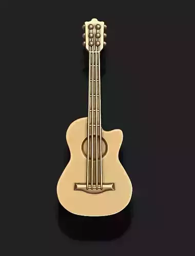 Classic Acoustic Guitar pendant 3D print model