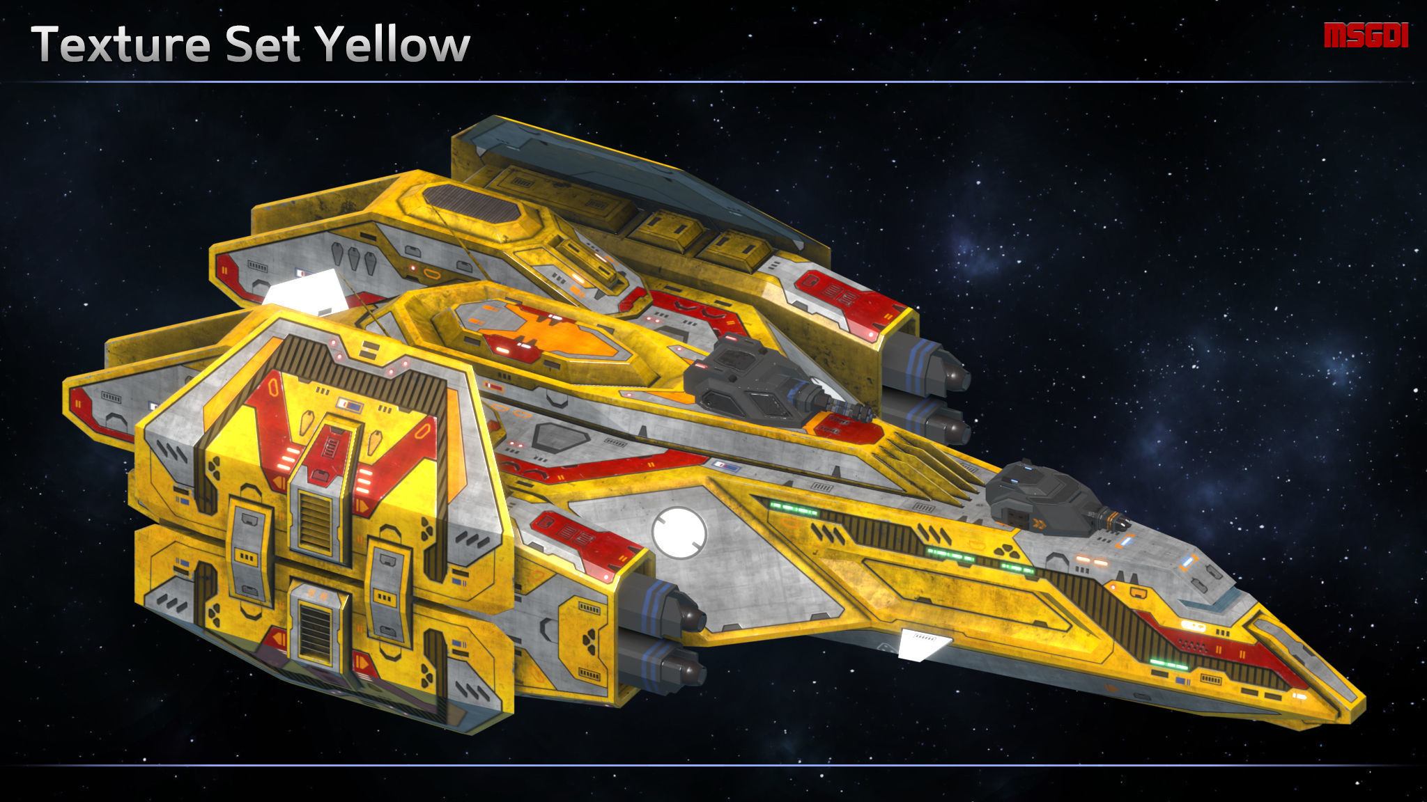 Spaceship Frigate Saint Low-poly 3D model_10