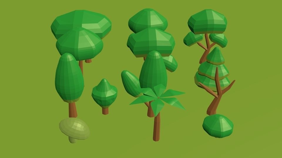 low polly Tree   Free low-poly 3D model_5