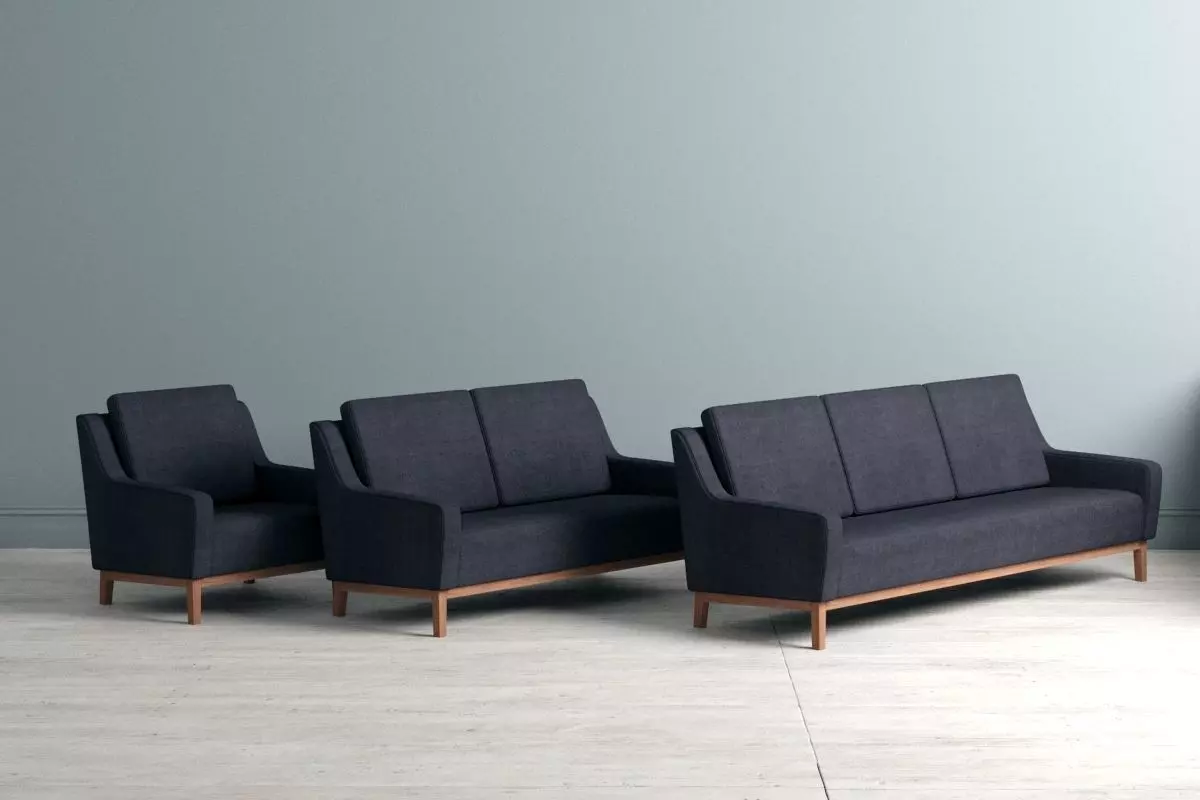 Single Double Triple Couch Sofa 3D model