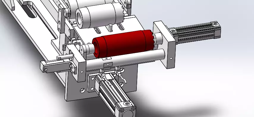 Cylinder isometric conveying mechanism Free 3D model_0