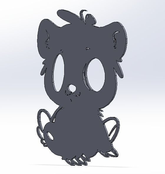 3D STL Model Bear Key chain holder 3D print model_1