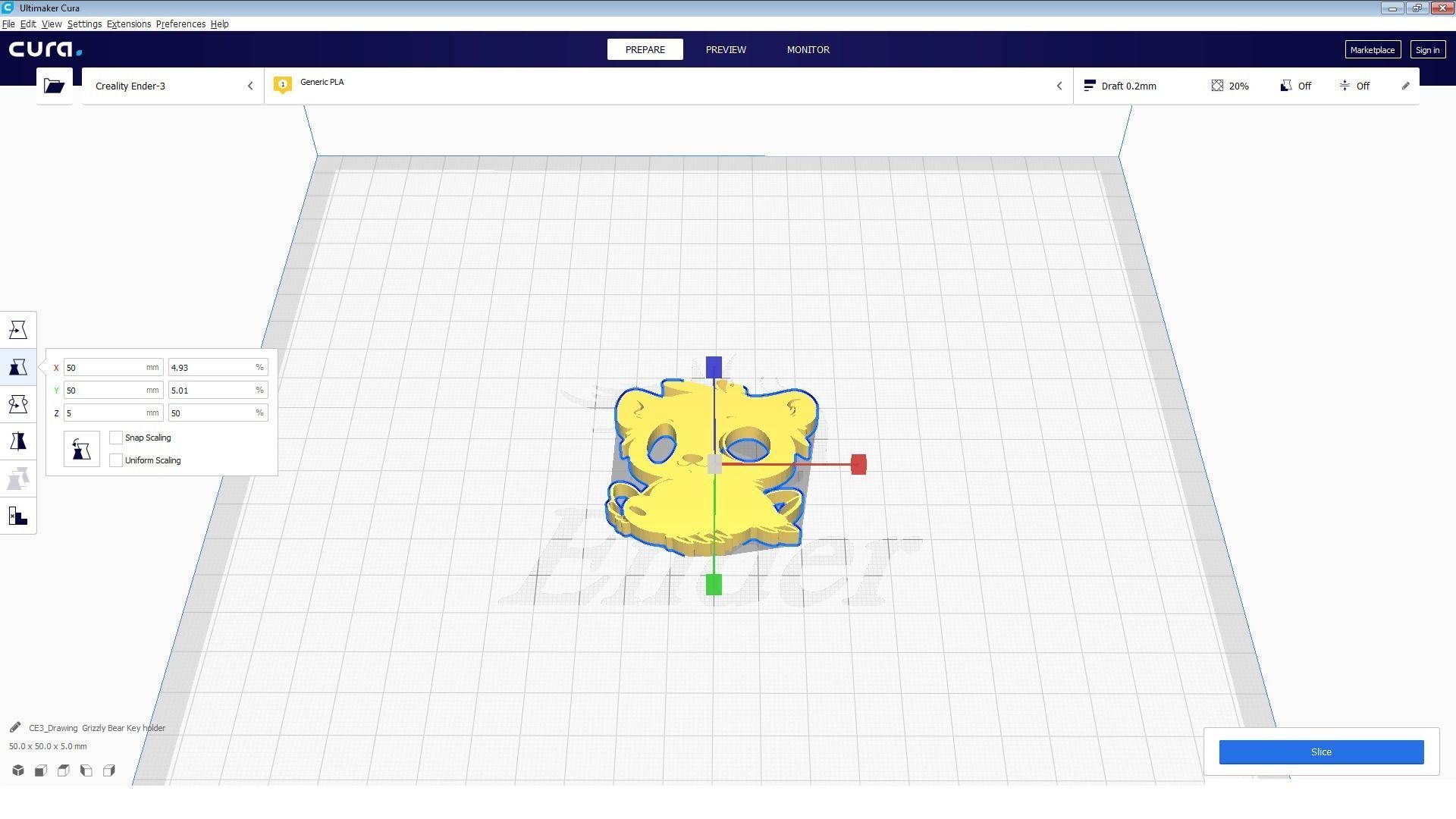3D STL Model Bear Key chain holder 3D print model_2