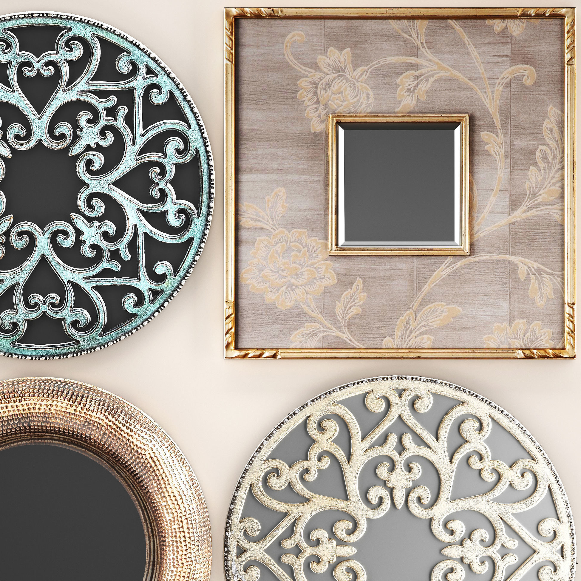 Collection of decorative mirrors 2 3D model_3