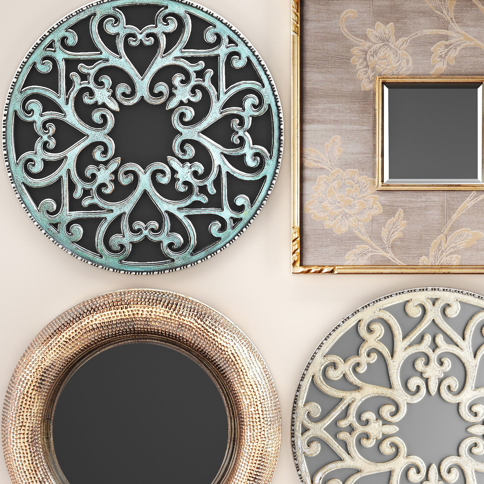 Collection of decorative mirrors 2 3D model_2