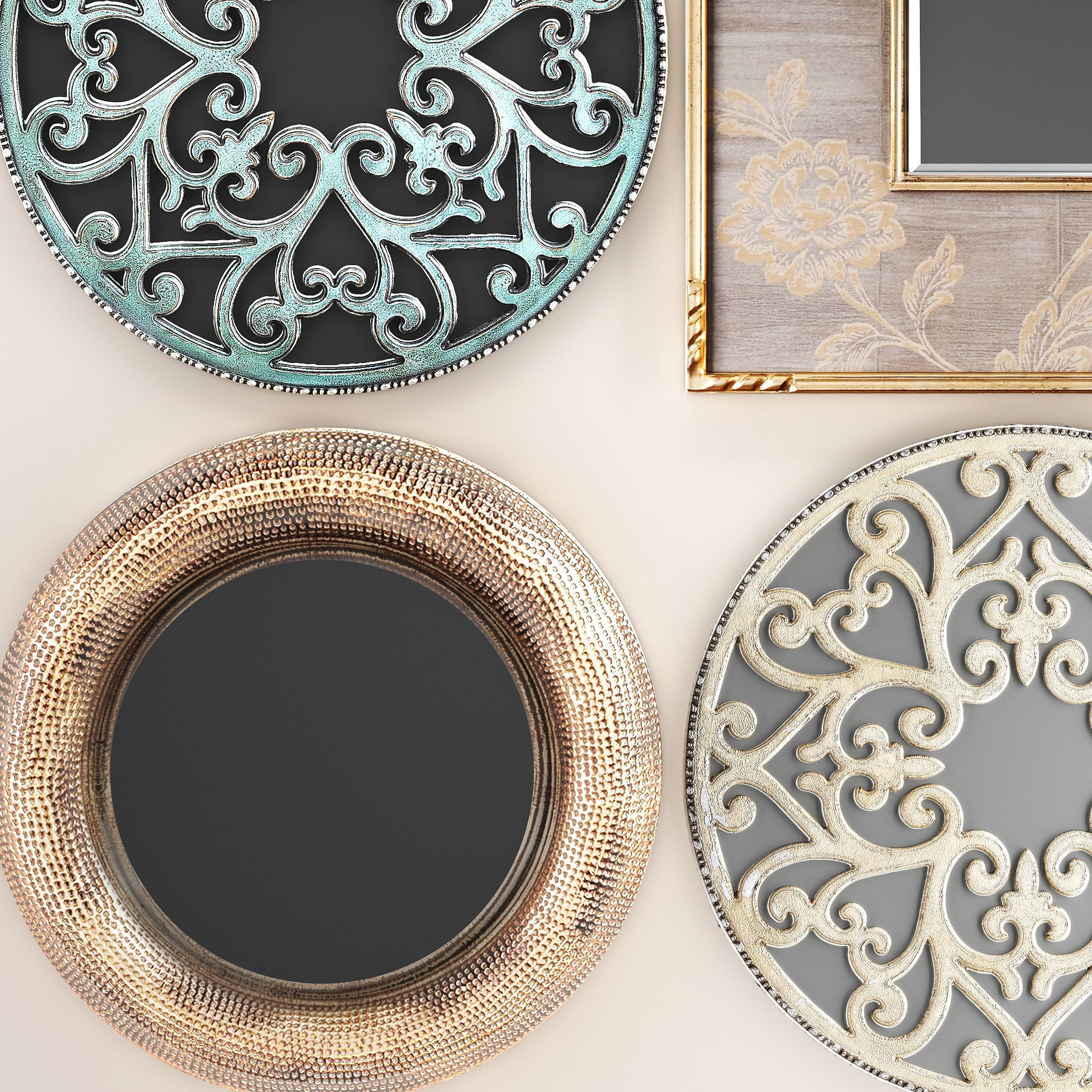 Collection of decorative mirrors 2 3D model_4