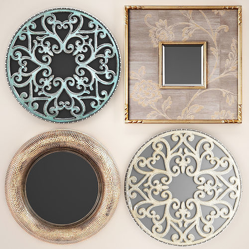 Collection of decorative mirrors 2 3D model