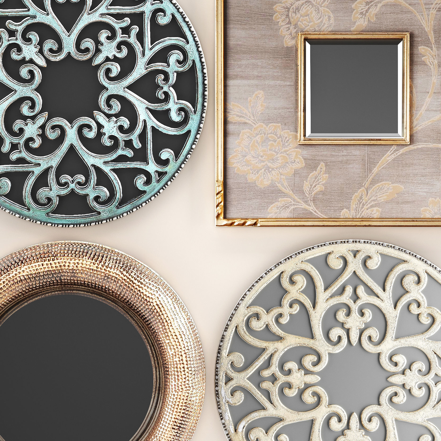 Collection of decorative mirrors 2 3D model_1