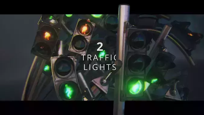  2 Traffic Lights 3D model