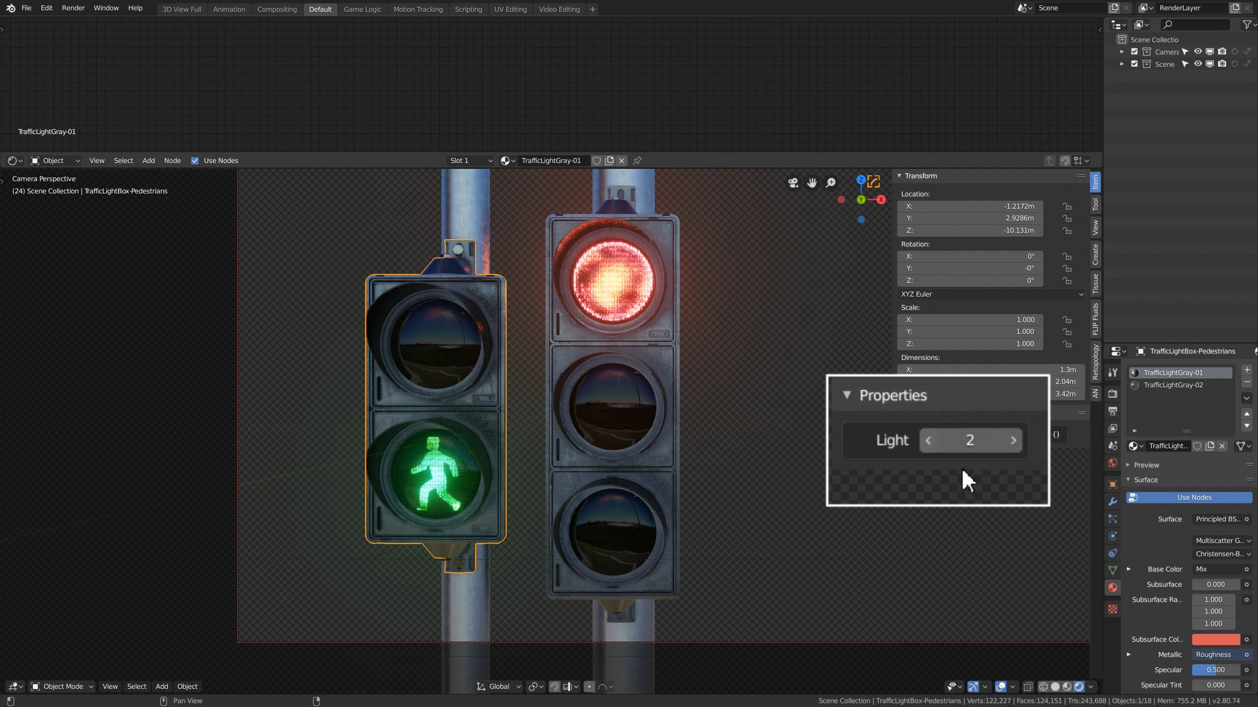  2 Traffic Lights 3D model_5
