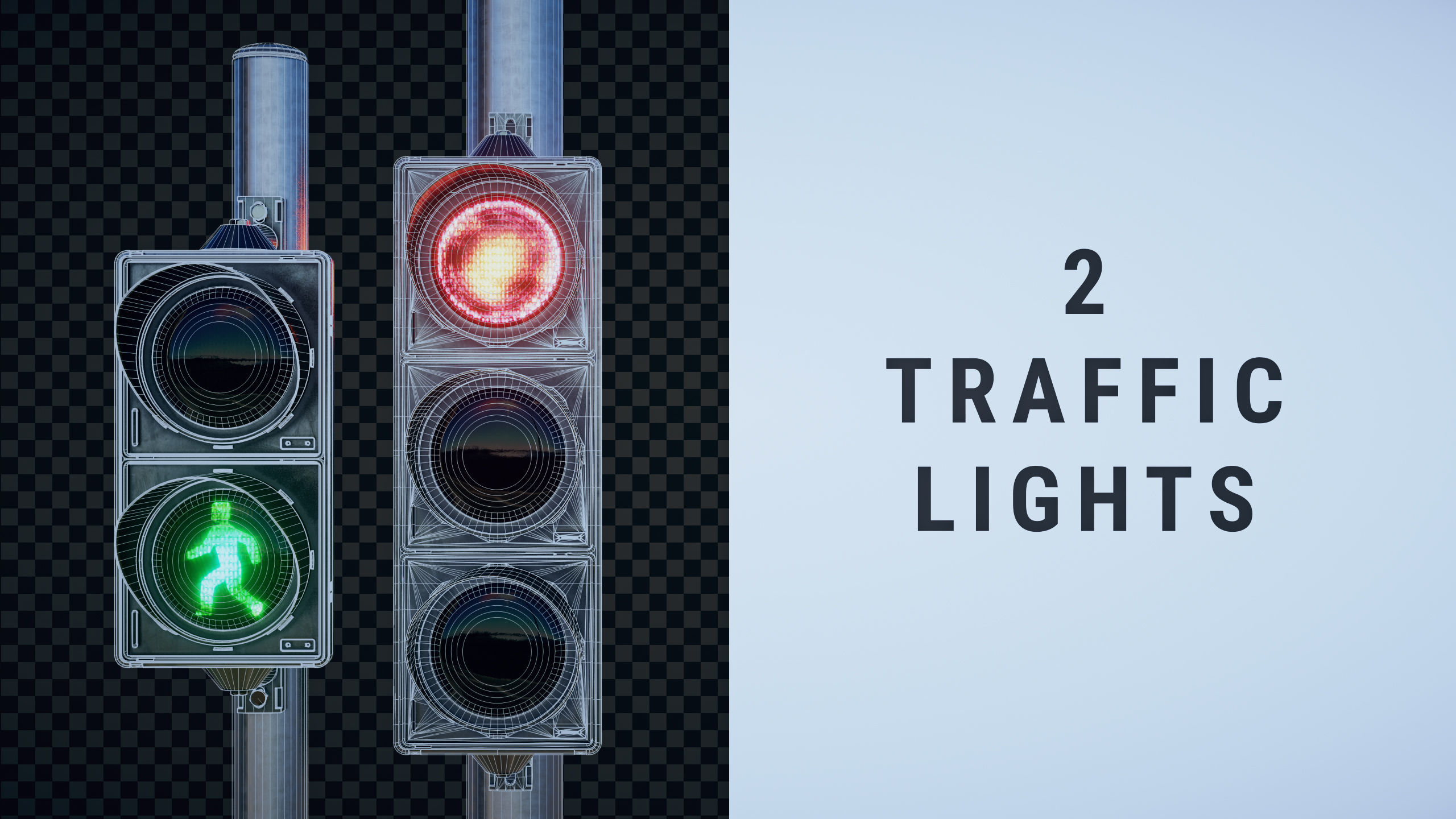  2 Traffic Lights 3D model_1