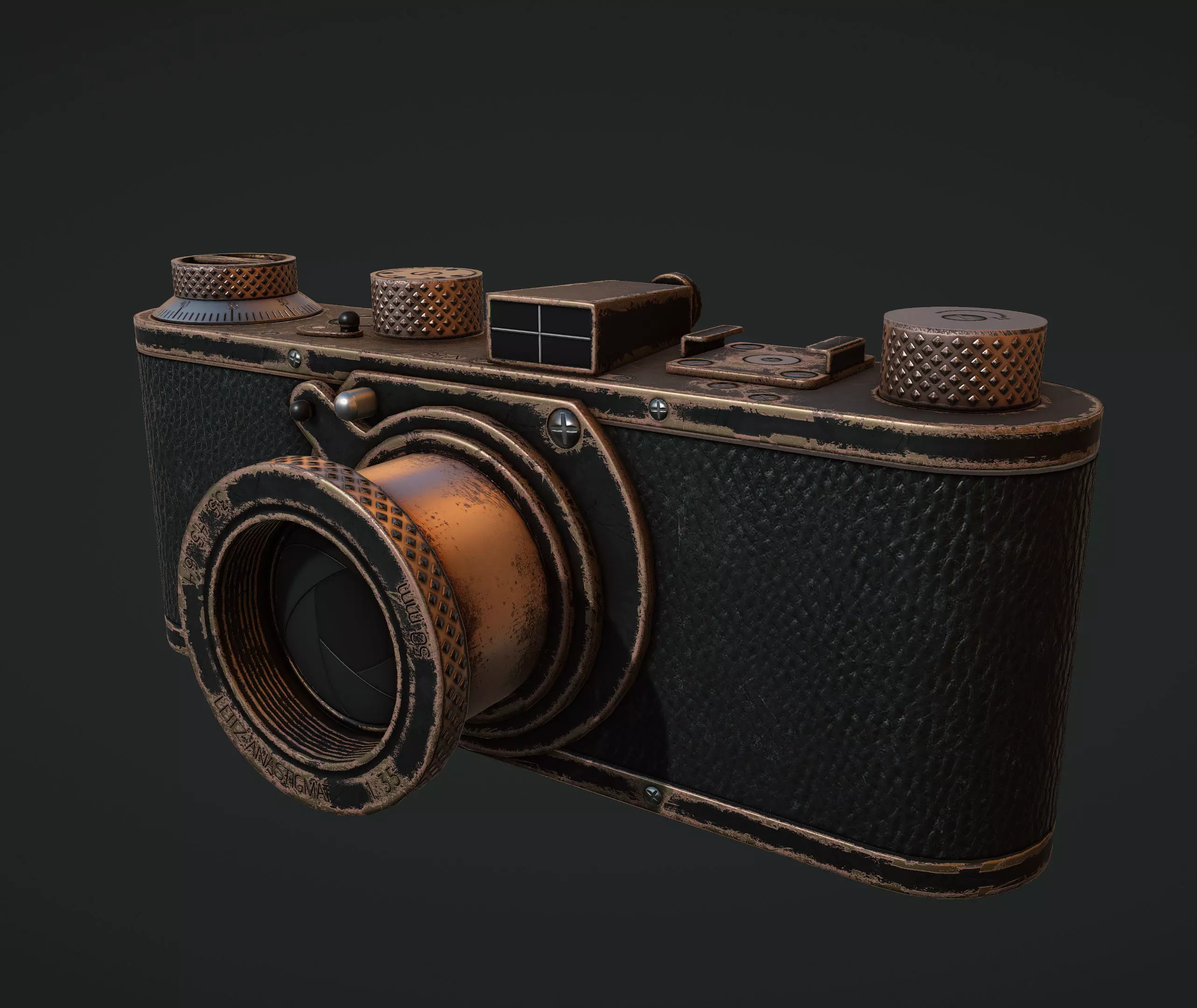 Game Ready - Leica Vintage Camera Low-poly 3D model_0