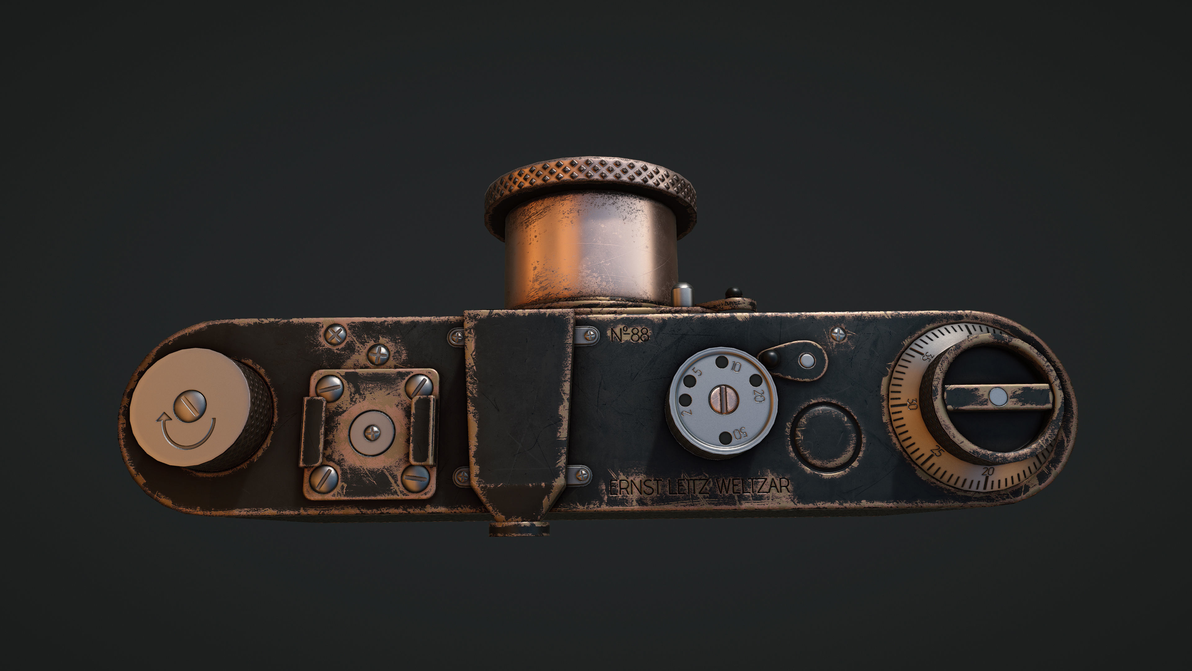 Game Ready - Leica Vintage Camera Low-poly 3D model_2