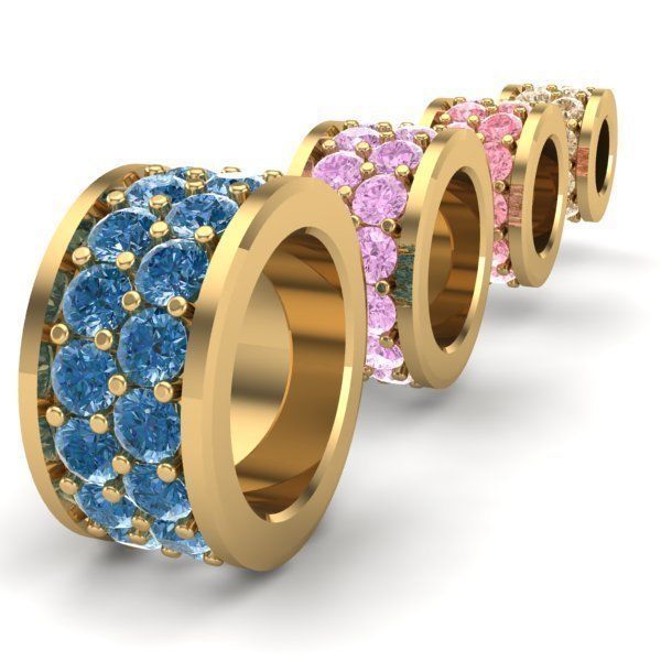 CHARMS gold rings 3D print model_1