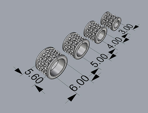 CHARMS three gold and silver rings with diamonds 3D print model_4