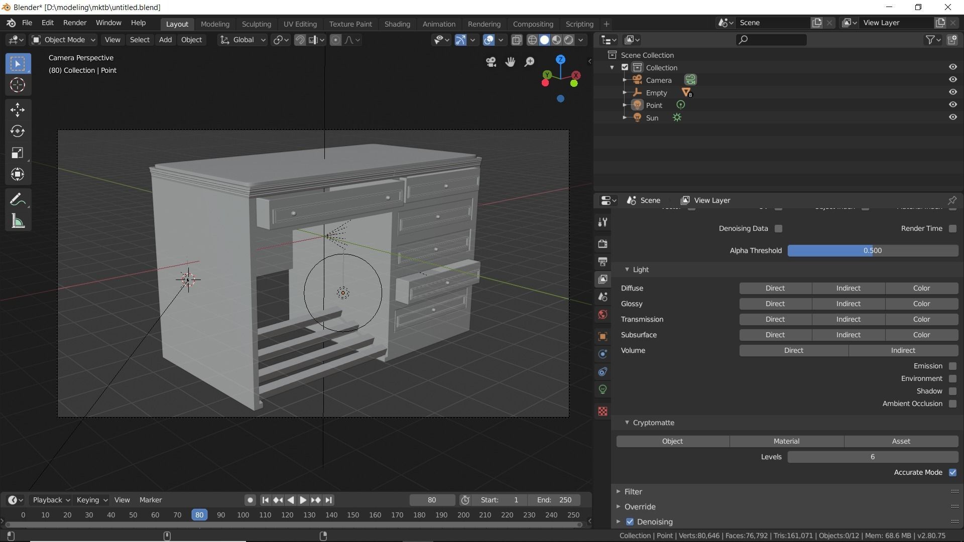  office table  3D model_1