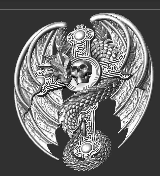 dragon book cross 3D print model_4