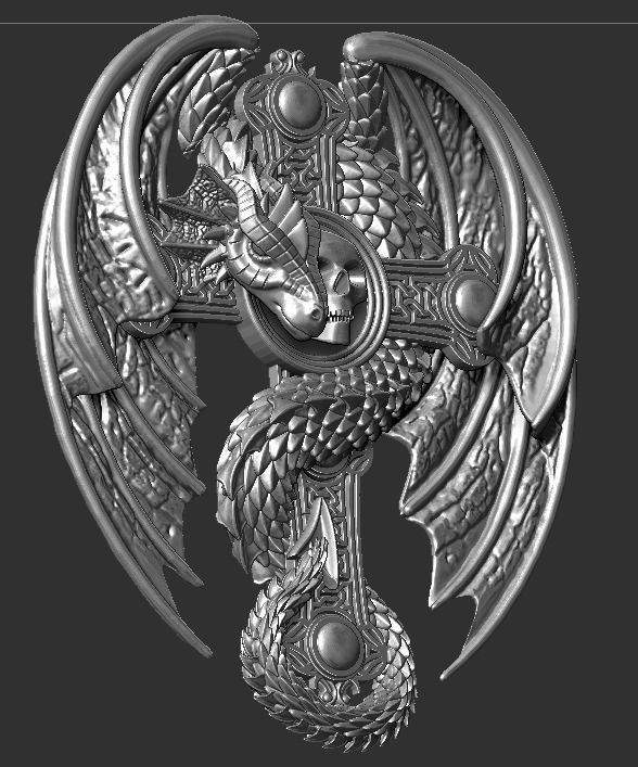 dragon book cross 3D print model_1