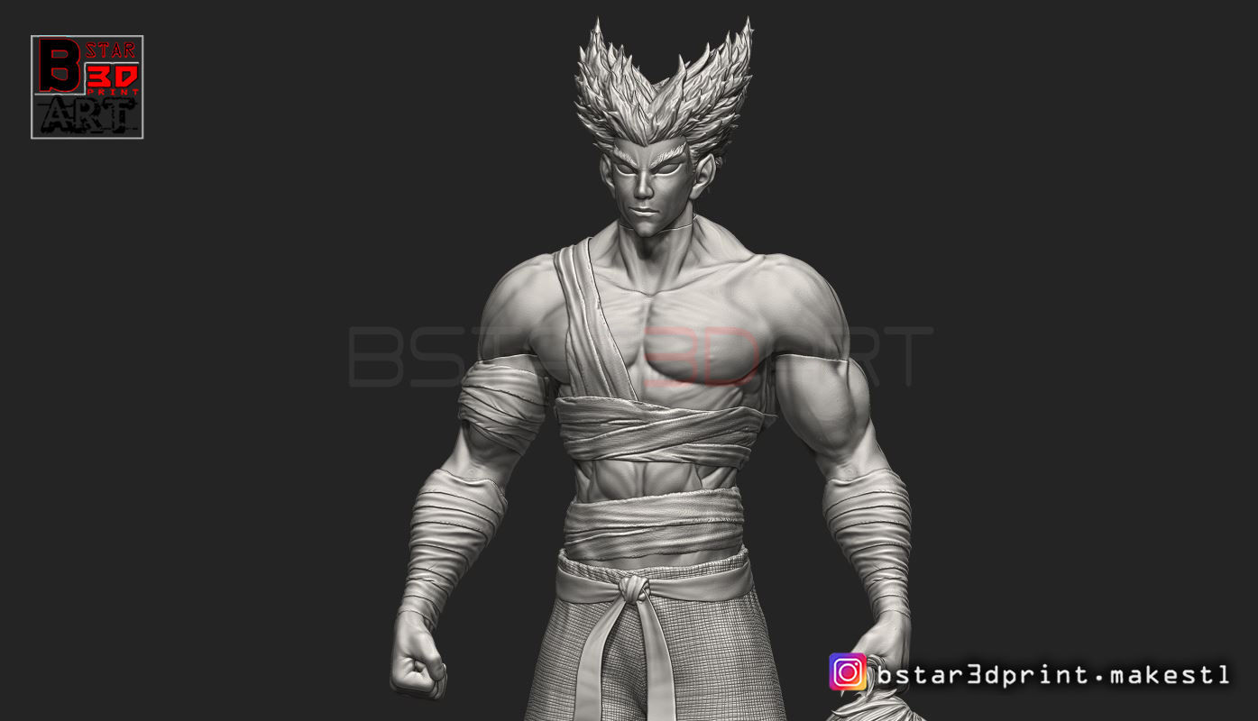 Garou - One punch Man - Fan Art - Realistic Version 3D print model_7