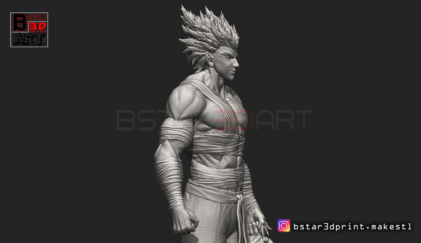 Garou - One punch Man - Fan Art - Realistic Version 3D print model_11