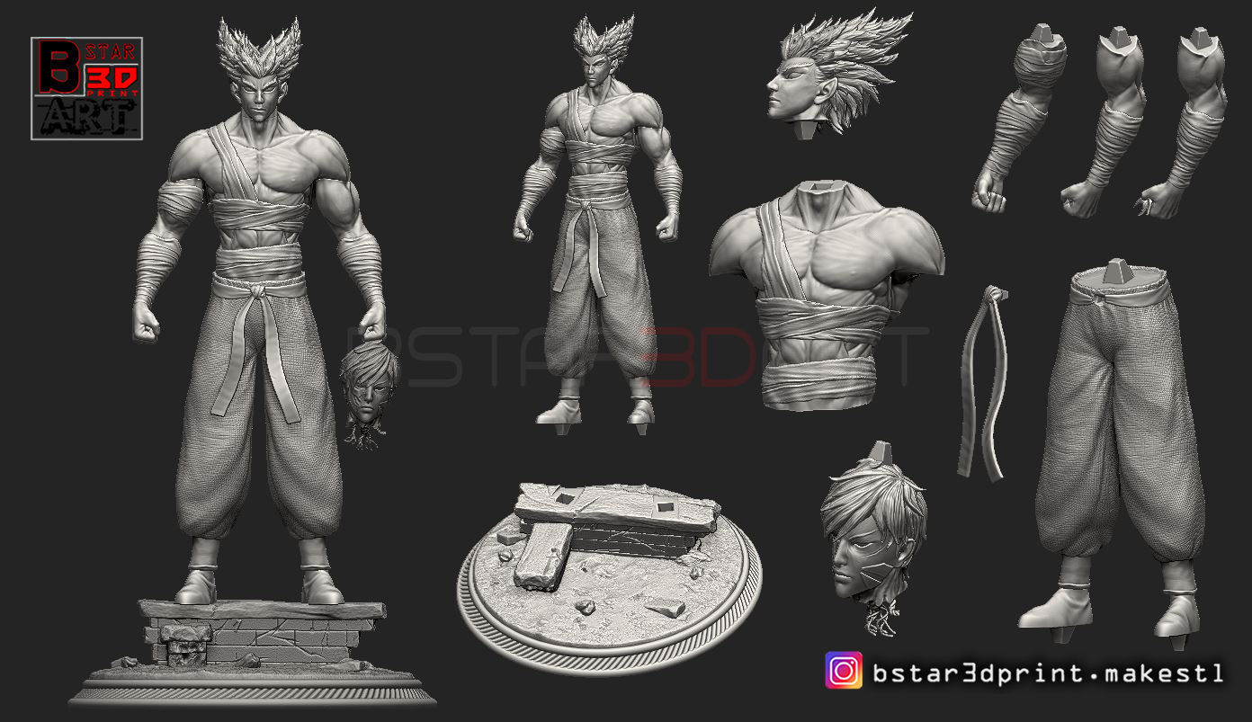 Garou - One punch Man - Fan Art - Realistic Version 3D print model_16