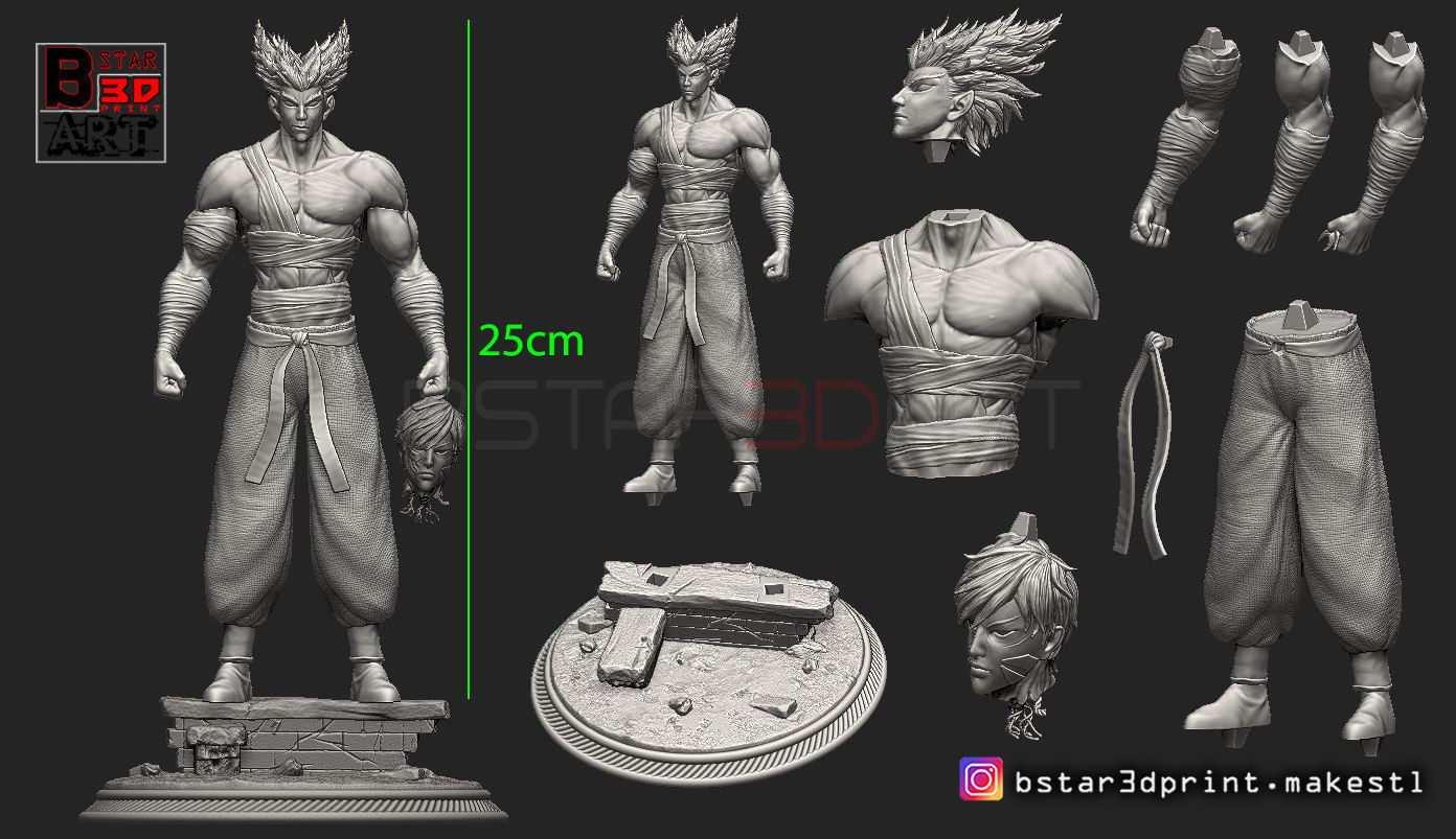 Garou - One punch Man - Fan Art - Realistic Version 3D print model_1