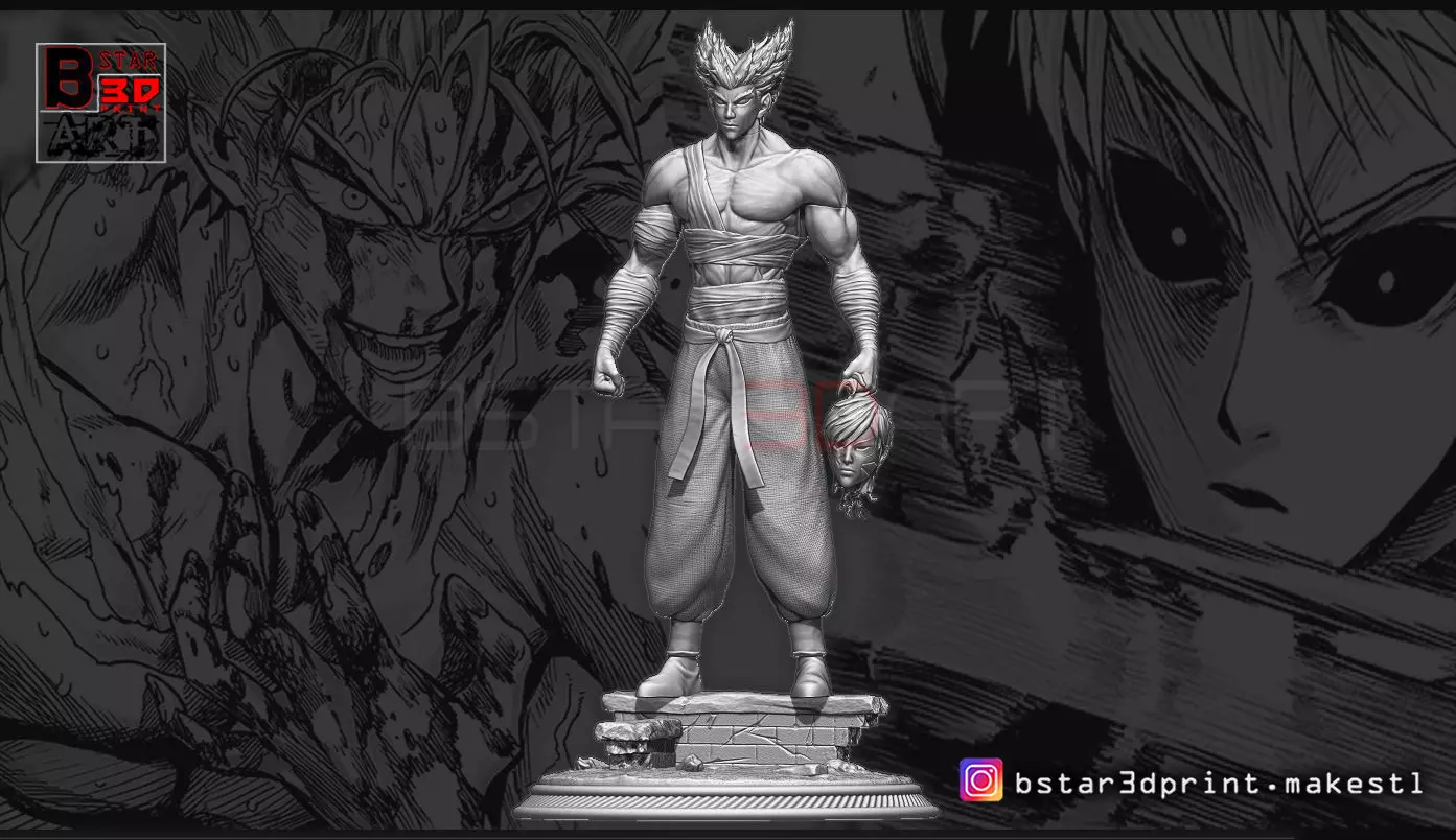 Garou - One punch Man - Fan Art - Realistic Version 3D print model_0