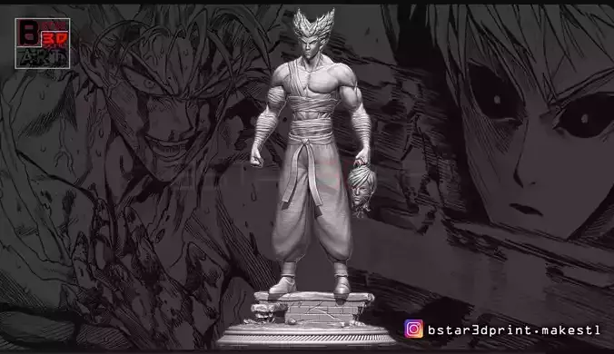 Garou - One punch Man - Fan Art - Realistic Version 3D print model