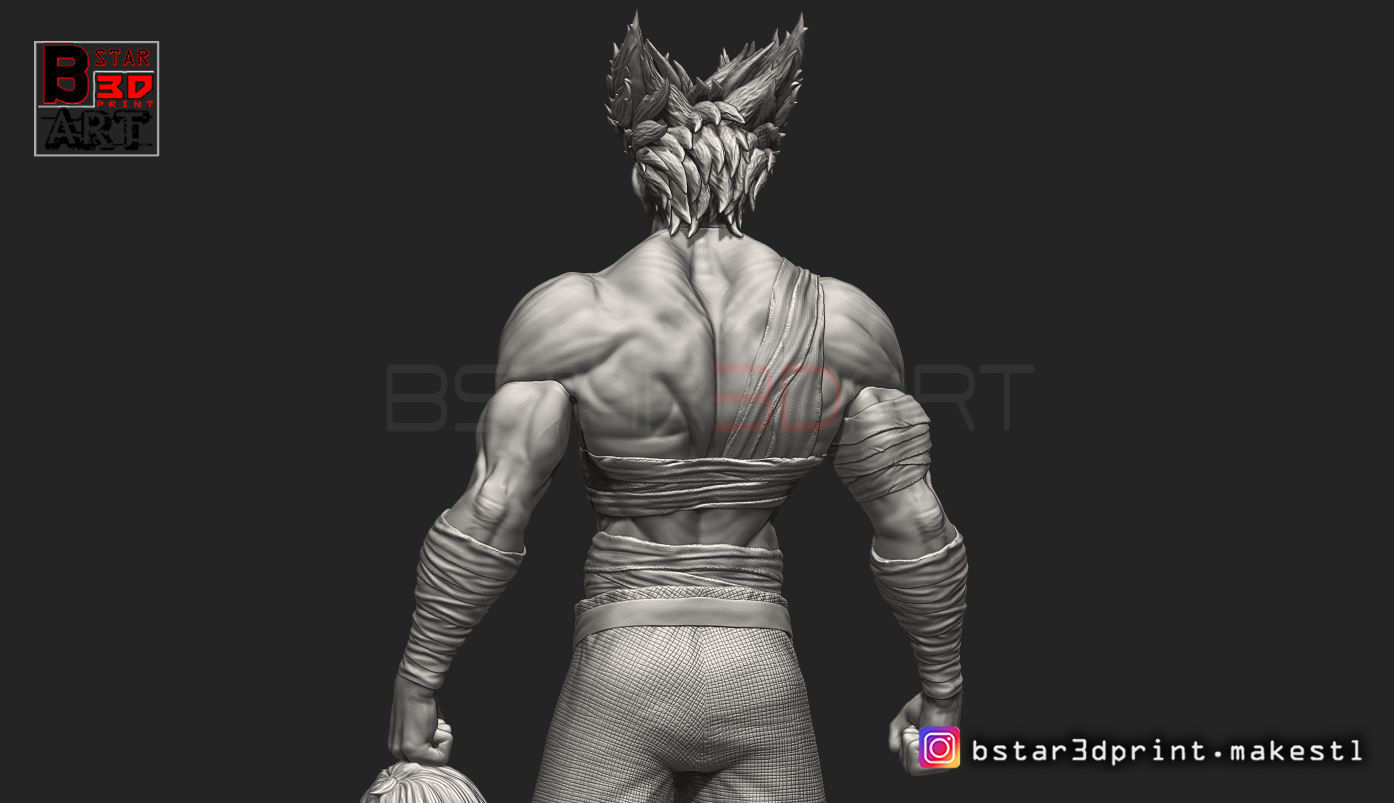 Garou - One punch Man - Fan Art - Realistic Version 3D print model_9