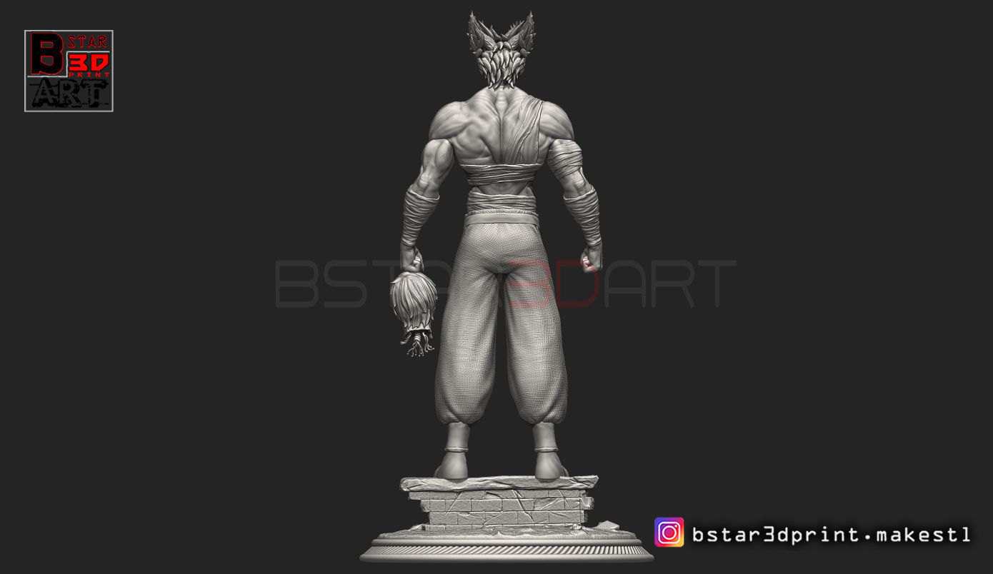 Garou - One punch Man - Fan Art - Realistic Version 3D print model_4
