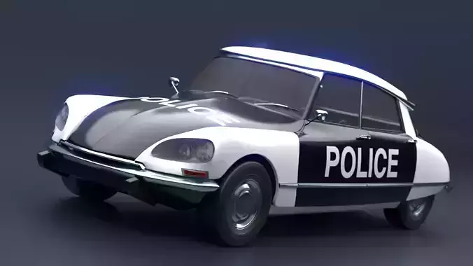 Retro Vehicle  - Citroen DS - Low-poly 3D model