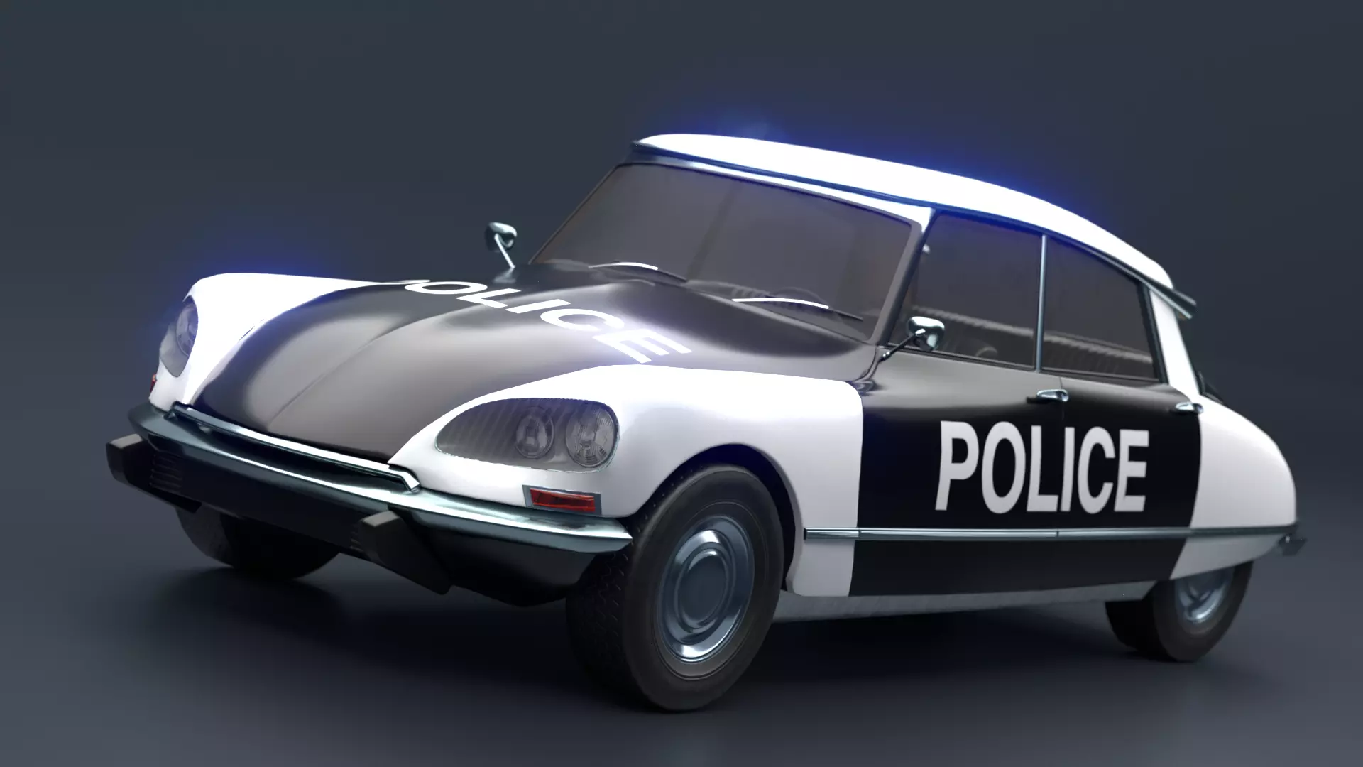 Retro Vehicle  - Citroen DS - Low-poly 3D model_0