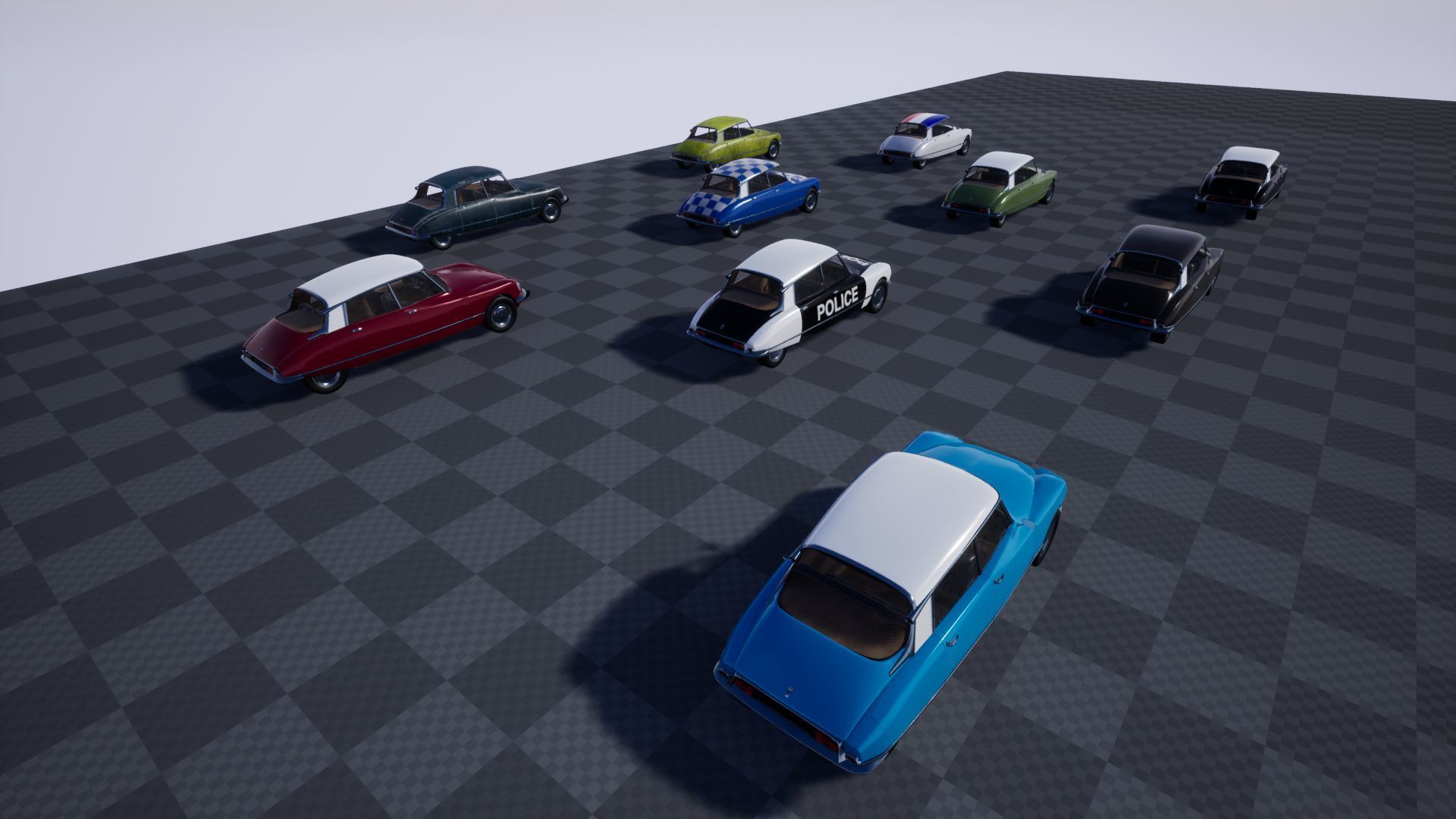 Retro Vehicle  - Citroen DS - Low-poly 3D model_13