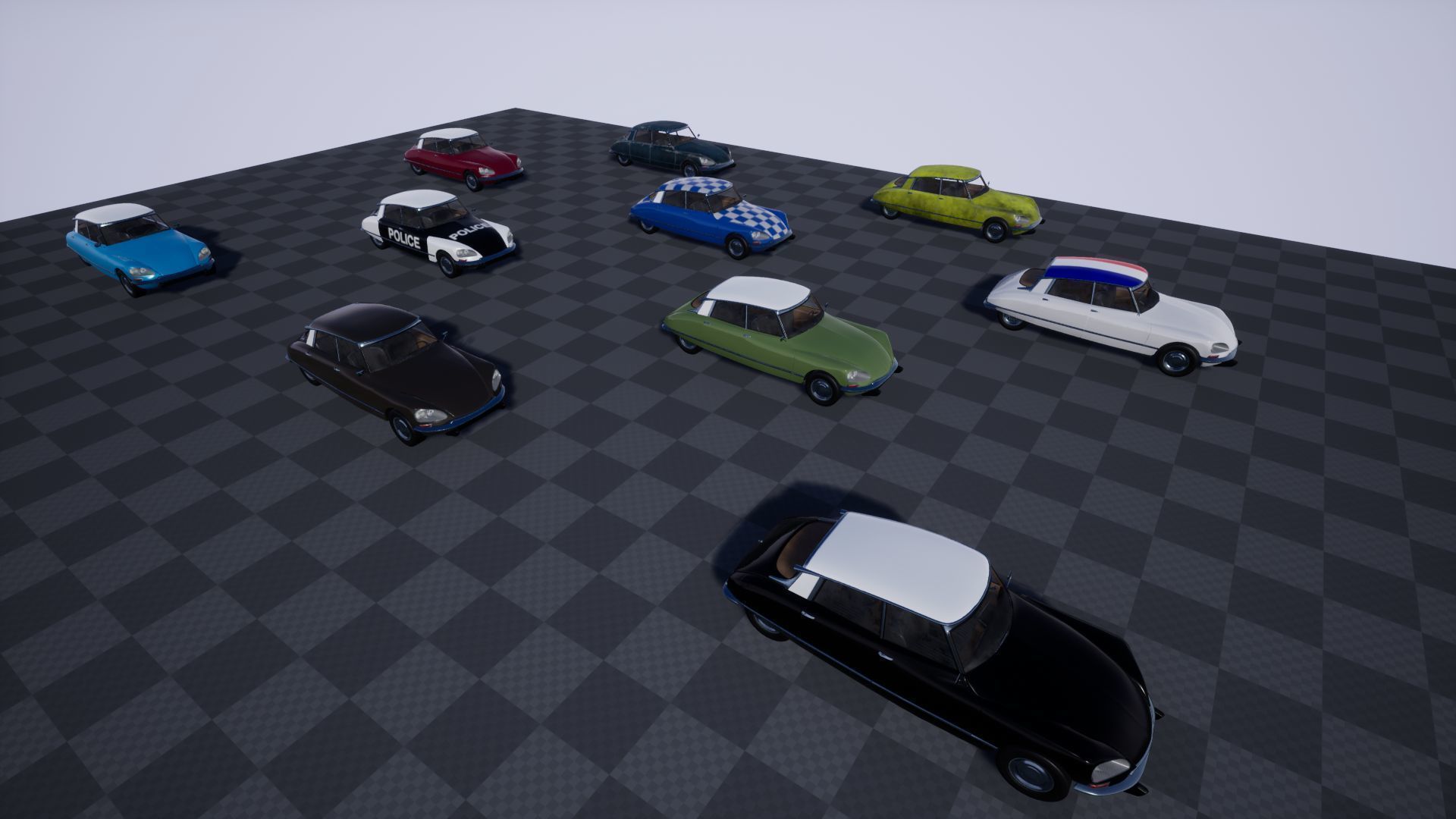 Retro Vehicle  - Citroen DS - Low-poly 3D model_12