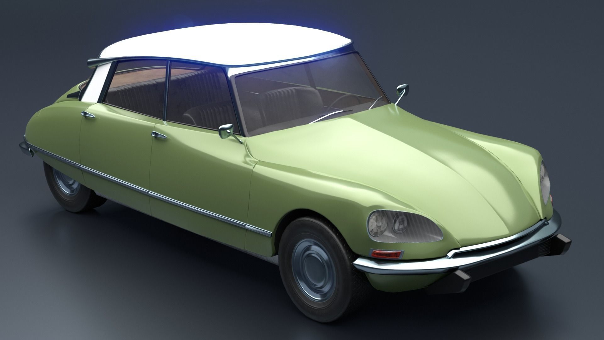 Retro Vehicle  - Citroen DS - Low-poly 3D model_11