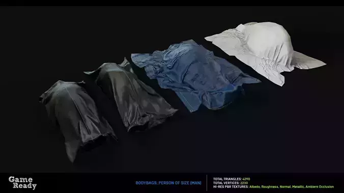Morgue - Bodybags Collection Low-poly 3D model