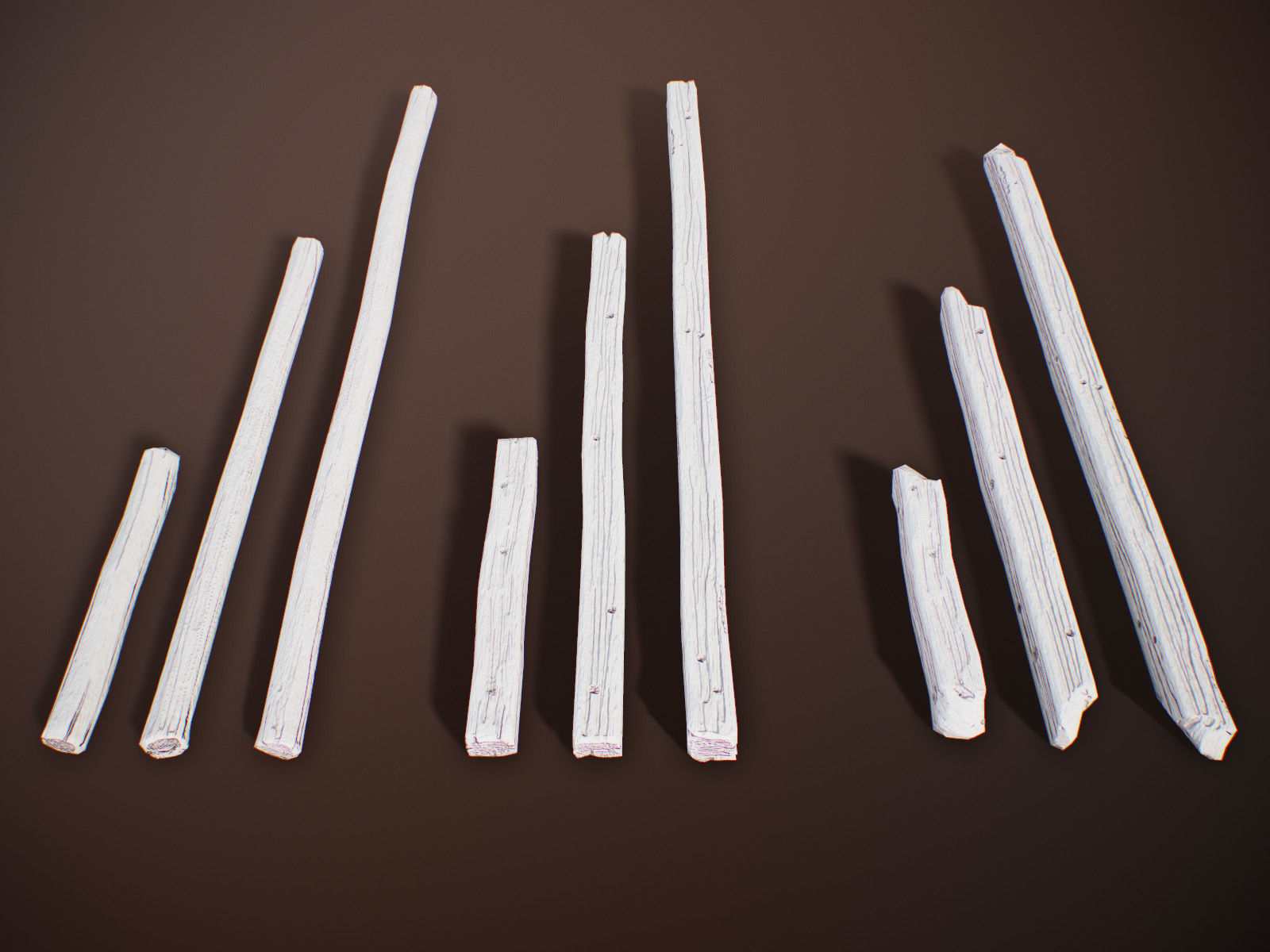 stylized Wood Sticks PBR Low-poly 3D model_19