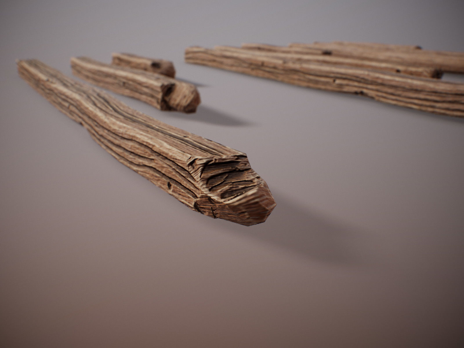 stylized Wood Sticks PBR Low-poly 3D model_12