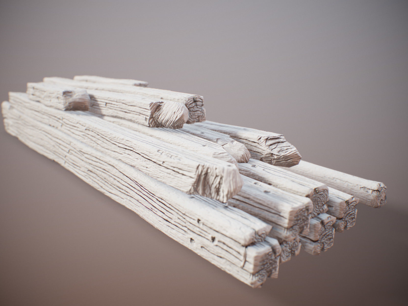 stylized Wood Sticks PBR Low-poly 3D model_1
