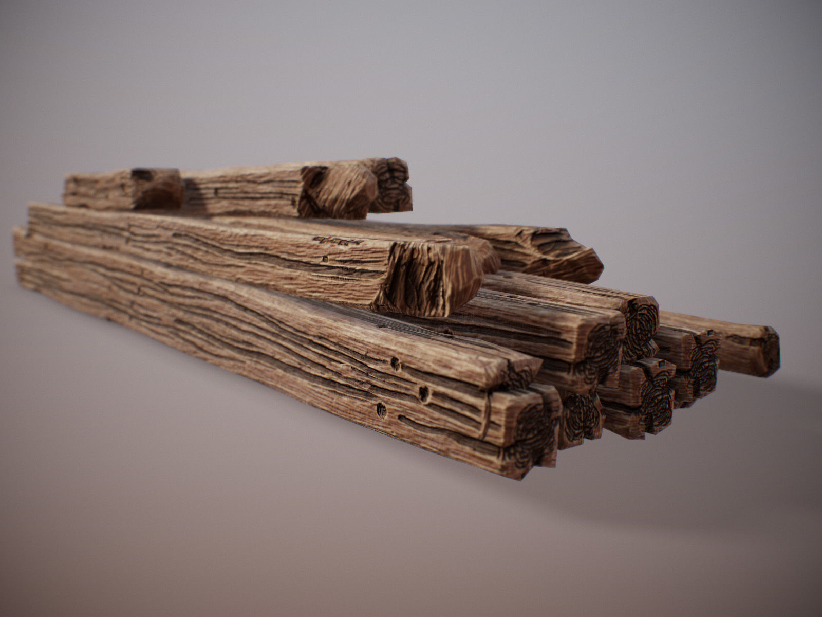 stylized Wood Sticks PBR Low-poly 3D model_16