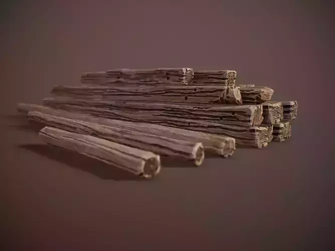 stylized Wood Sticks PBR