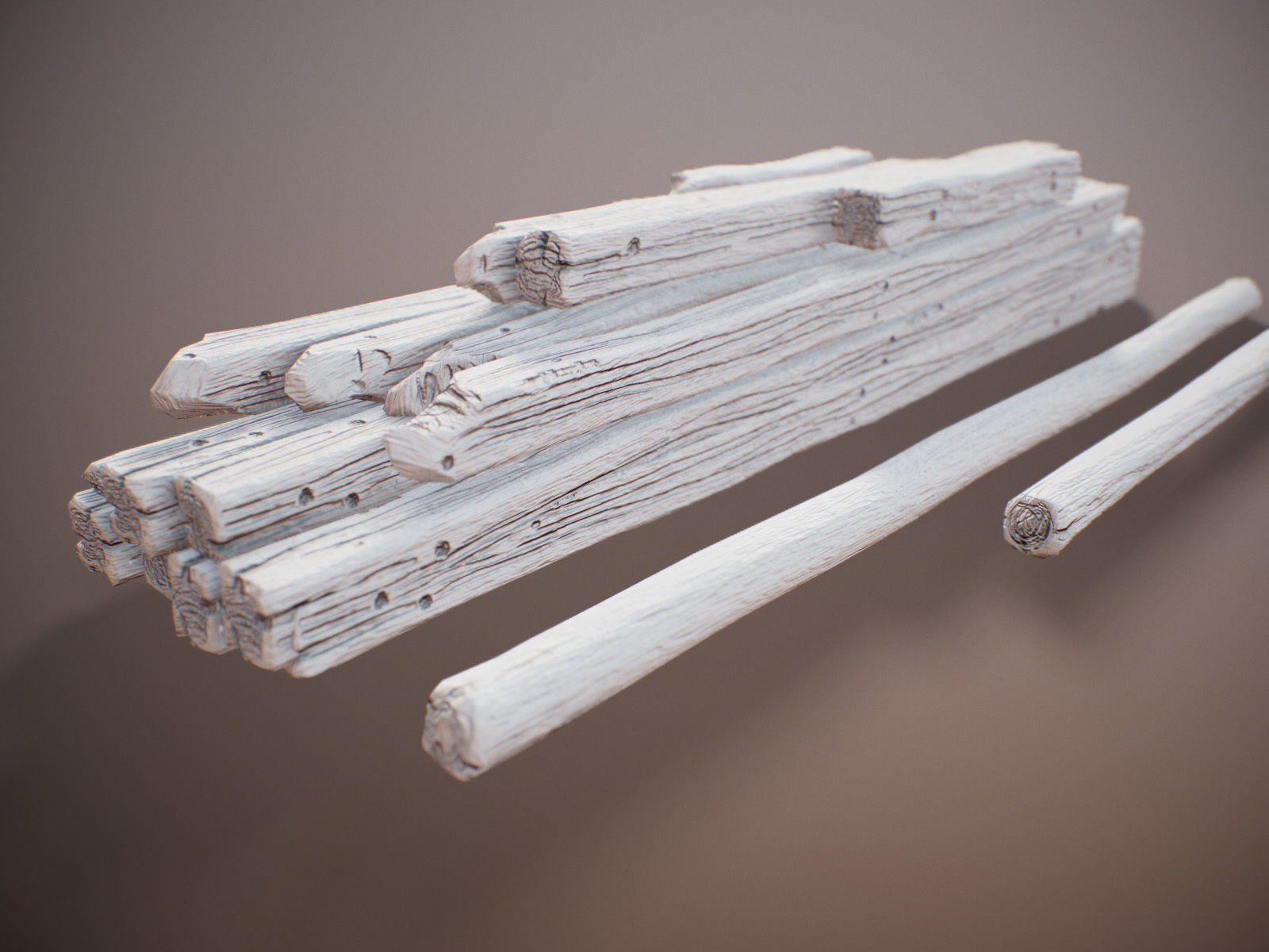 stylized Wood Sticks PBR Low-poly 3D model_17