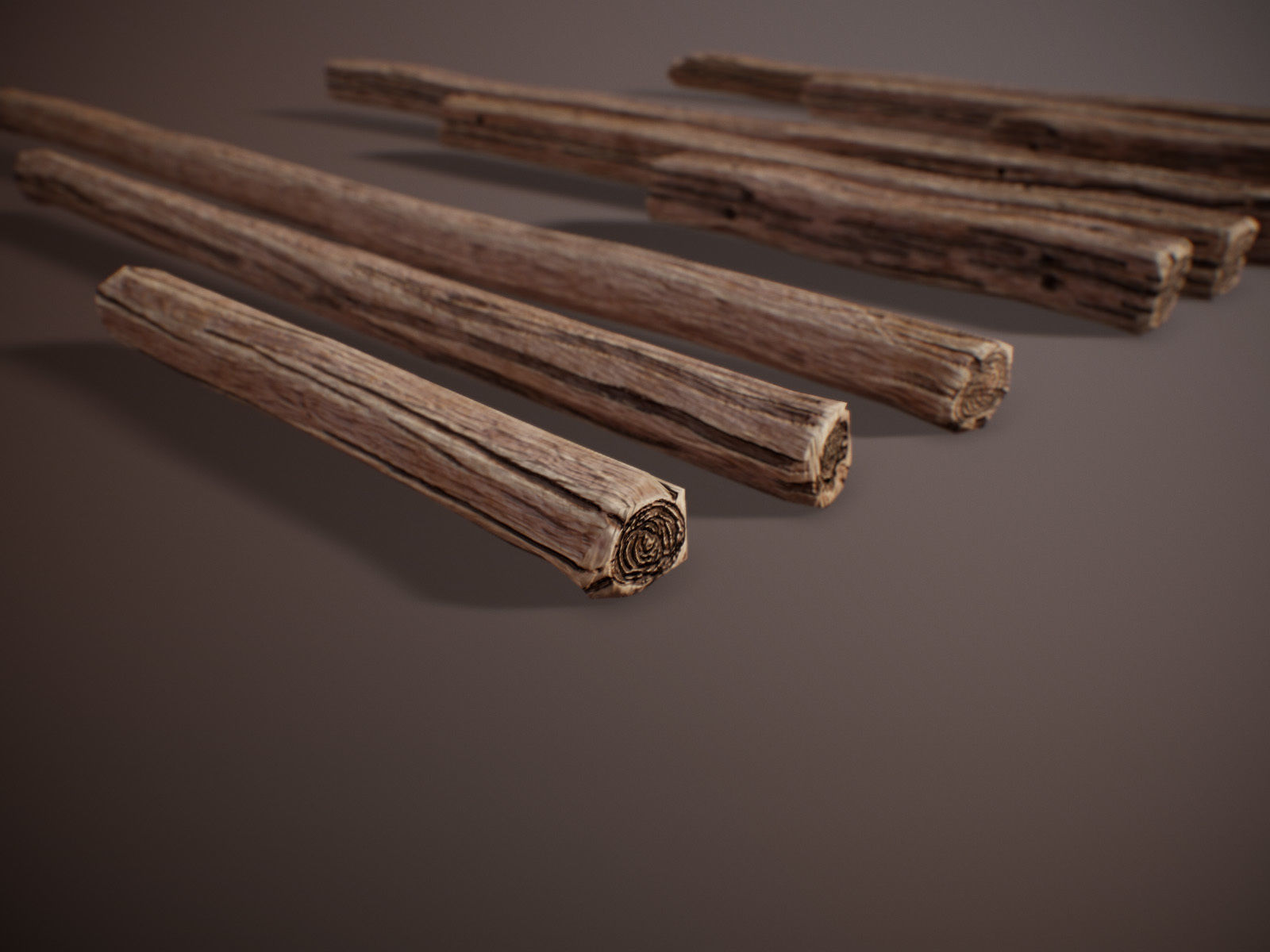 stylized Wood Sticks PBR Low-poly 3D model_11