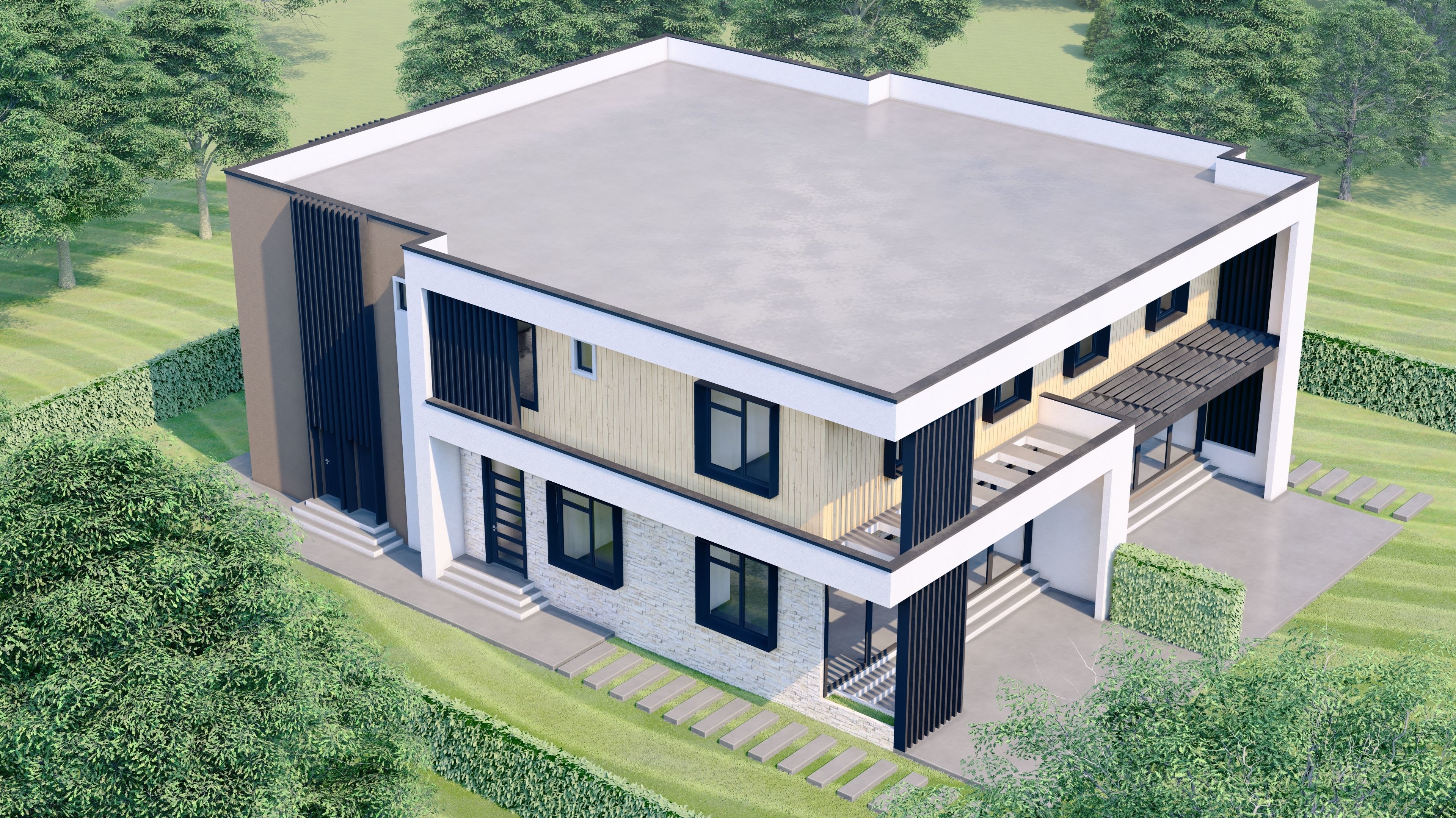 Modern House - ABD Low-poly 3D model_5