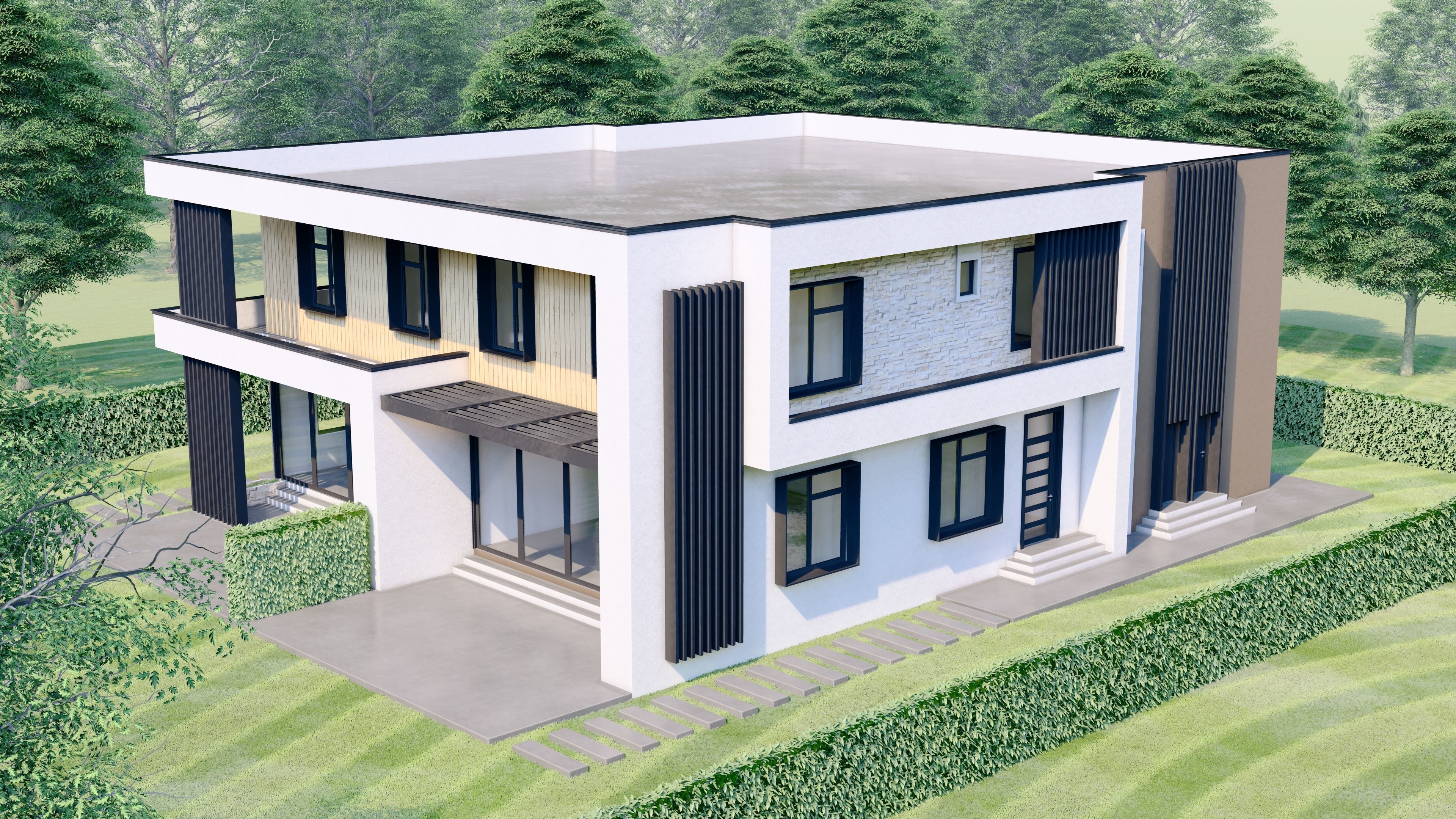Modern House - ABD Low-poly 3D model_4